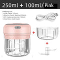 Mini Triturador Elétrico Sem Fio para Alho – 100ml/250ml, Portátil, Recarregável via USB, Ideal para Gengibre, Pimenta, Legumes e Cozinha